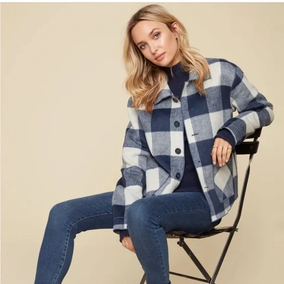 Charlie b collections reversible fall plaid button up coat - Picture 2 of 9